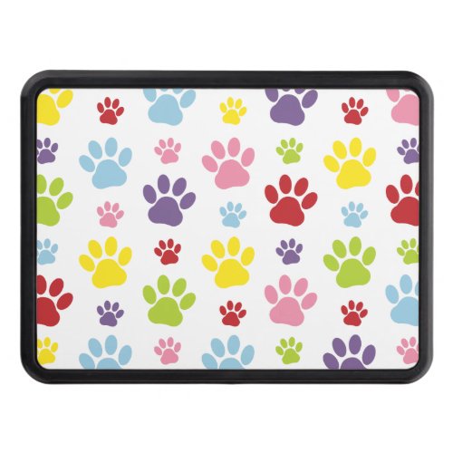 Colorful Paws Paw Pattern Dog Paws Paw Prints Hitch Cover