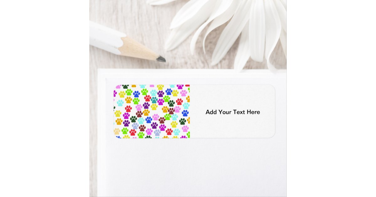 Colorful Paws, Paw Pattern, Dog Paws, Paw Prints Label | Zazzle