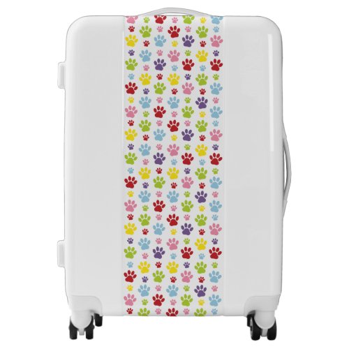 Colorful Paws Paw Pattern Dog Paws Paw Prints Luggage