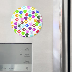 Colorful Paws, Paw Pattern, Dog Paws, Paw Prints Magnet