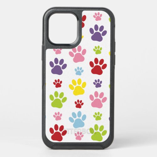 Colorful Paws Paw Pattern Dog Paws Paw Prints OtterBox Symmetry iPhone 12 Case