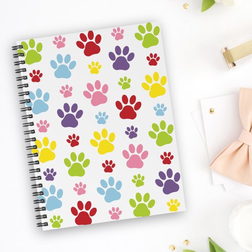 Colorful Paws Paw Pattern Dog Paws Paw Prints Planner