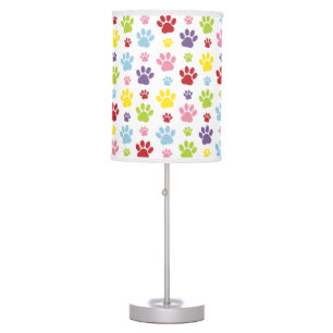 Colorful Paws, Paw Pattern, Dog Paws, Paw Prints Table Lamp