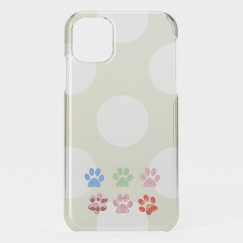 Colorful Paws Paw Pattern Dog Paws Paw Prints iPhone 11 Case