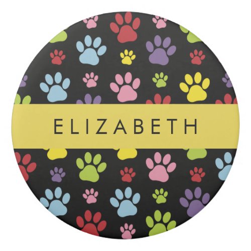Colorful Paws Paw Pattern Dog Paws Your Name Eraser
