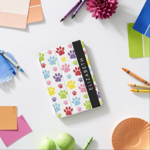 Colorful Paws, Paw Pattern, Dog Paws, Your Name iPad Mini Cover