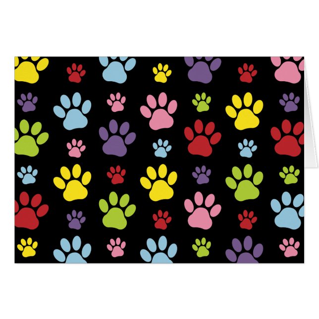 Colorful Paws, Paw Pattern, Paw Prints, Dog Paws (Front Horizontal)