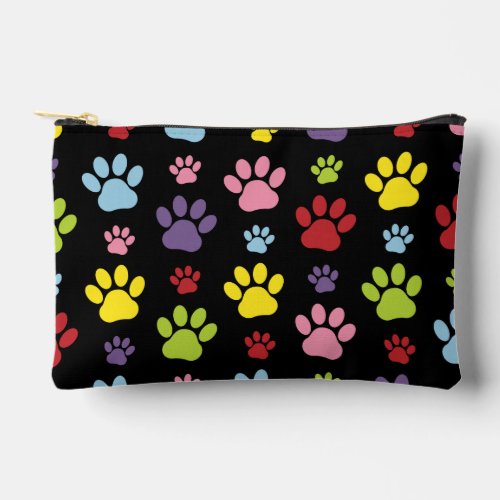 Colorful Paws Paw Pattern Paw Prints Dog Paws Accessory Pouch