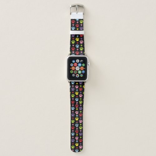 Colorful Paws Paw Pattern Paw Prints Dog Paws Apple Watch Band
