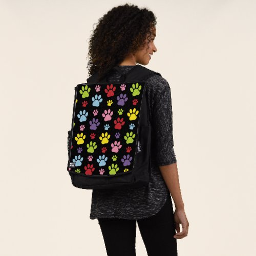 Colorful Paws Paw Pattern Paw Prints Dog Paws Backpack