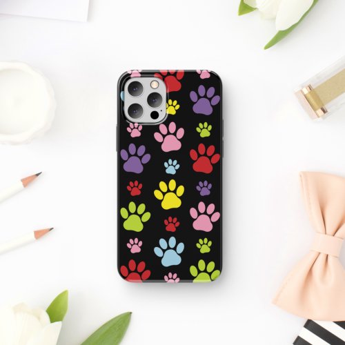 Colorful Paws Paw Pattern Paw Prints Dog Paws iPhone 11 Case