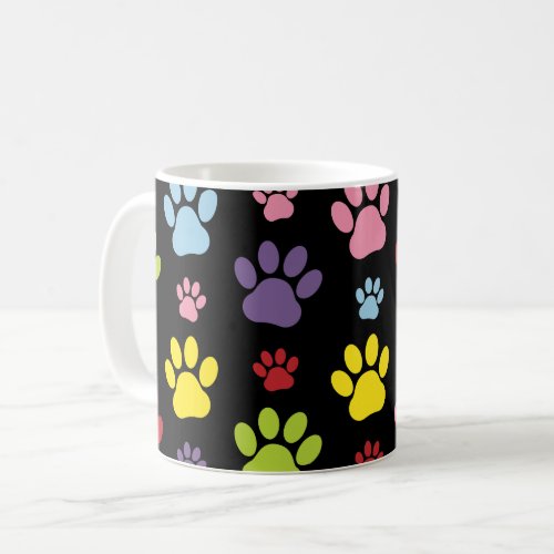 Colorful Paws Paw Pattern Paw Prints Dog Paws Coffee Mug