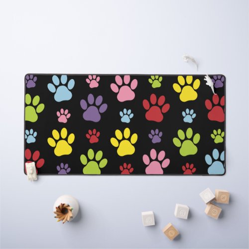 Colorful Paws Paw Pattern Paw Prints Dog Paws Desk Mat