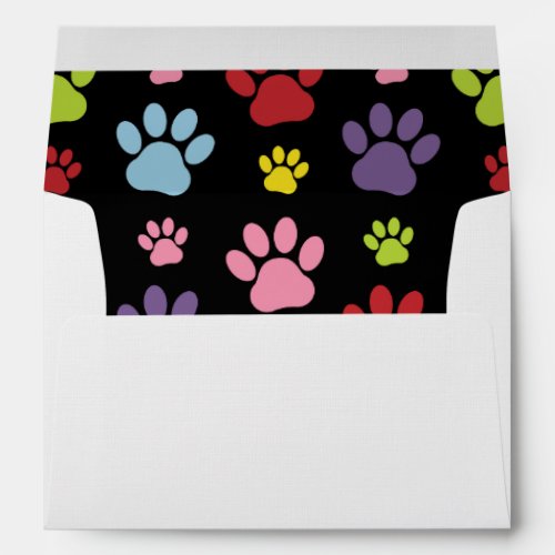 Colorful Paws Paw Pattern Paw Prints Dog Paws Envelope