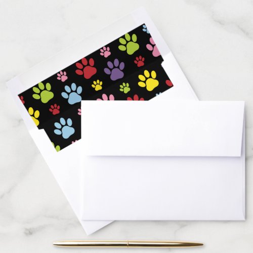 Colorful Paws Paw Pattern Paw Prints Dog Paws Envelope Liner