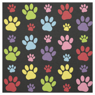 Colorful Paws, Paw Pattern, Paw Prints, Dog Paws Fabric