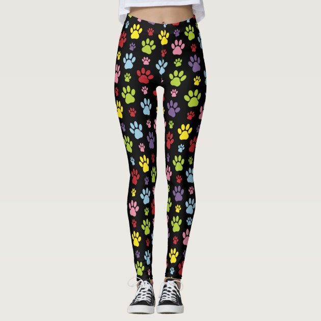 Dog paw store print leggings