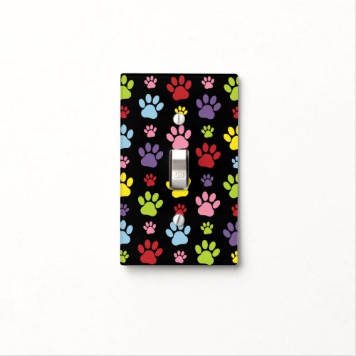 Colorful Paws Paw Pattern Paw Prints Dog Paws Light Switch Cover