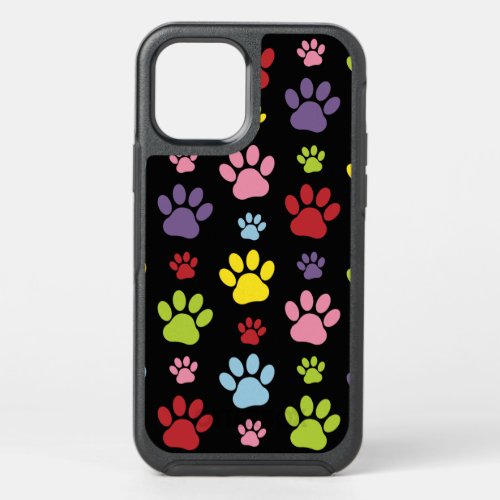 Colorful Paws Paw Pattern Paw Prints Dog Paws OtterBox Symmetry iPhone 12 Case