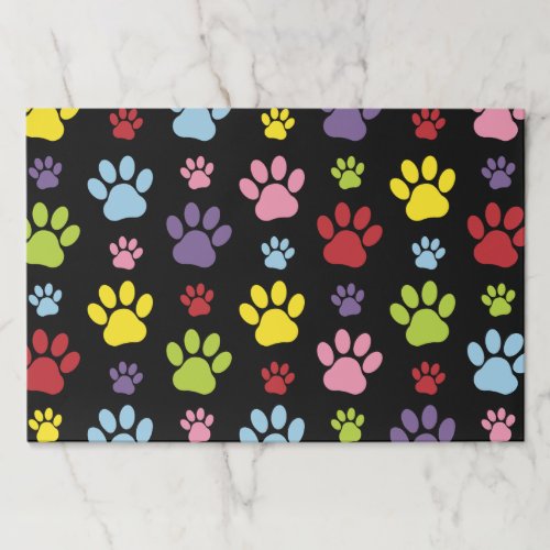 Colorful Paws Paw Pattern Paw Prints Dog Paws Paper Pad