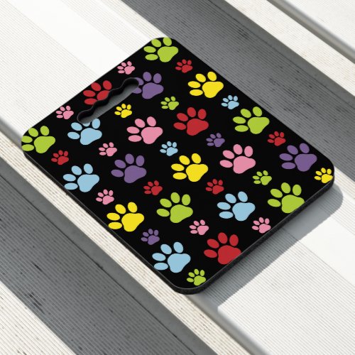 Colorful Paws Paw Pattern Paw Prints Dog Paws Seat Cushion