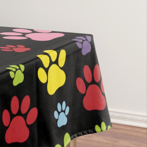 Colorful Paws Paw Pattern Paw Prints Dog Paws Tablecloth