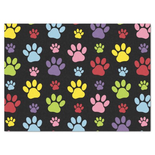 Colorful Paws Paw Pattern Paw Prints Dog Paws Tissue Paper