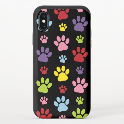 Colorful Paws Paw Pattern Paw Prints Dog Paws iPhone X Slider Case