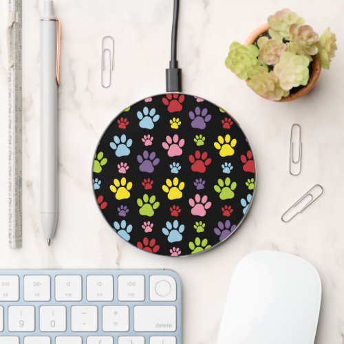 Colorful Paws Paw Pattern Paw Prints Dog Paws Wireless Charger