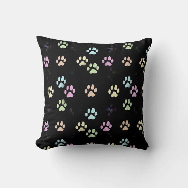 Colorful Paws Pillow (Front)