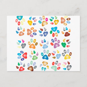 Colorful Paws Postcard