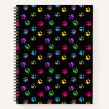 Colorful Paws Print Notebook