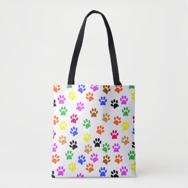 Colorful Paws Tote Bag (Front)