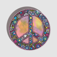 Colorful Peace Car Magnet