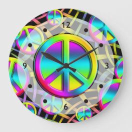 Colorful Peace - clock face transparent