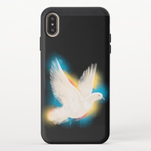 colorful peace dove in watercolor style iPhone XS max slider case