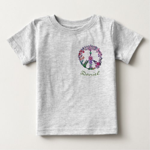 Colorful Peace Floral Cute Boho Hippie Wholesome Baby T_Shirt