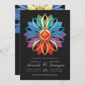 Colorful Peace Flower Wedding Invitations (Front/Back)