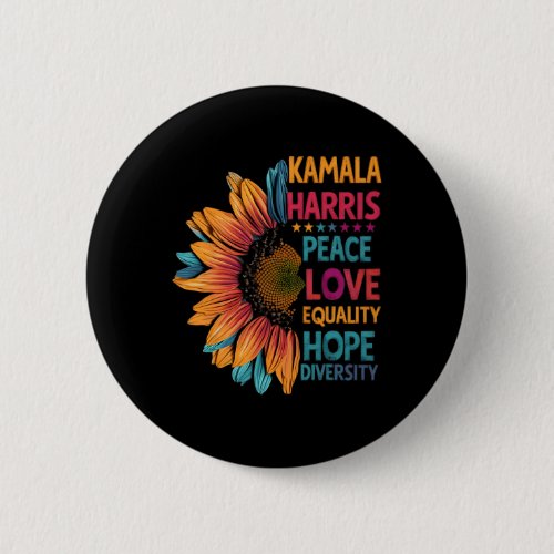 Colorful Peace Love Equality Hope Diversity  Button