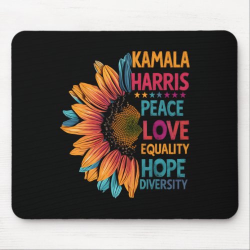 Colorful Peace Love Equality Hope Diversity  Mouse Pad