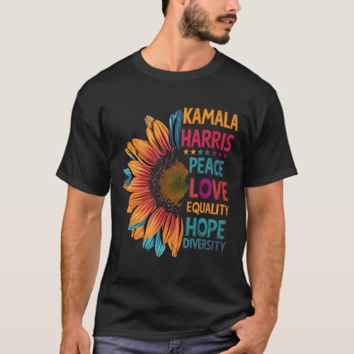 Colorful Peace Love Equality Hope Diversity  T_Shirt