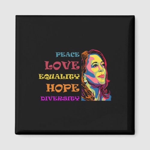 Colorful Peace Love Equality Hope Diversity Vintag Magnet