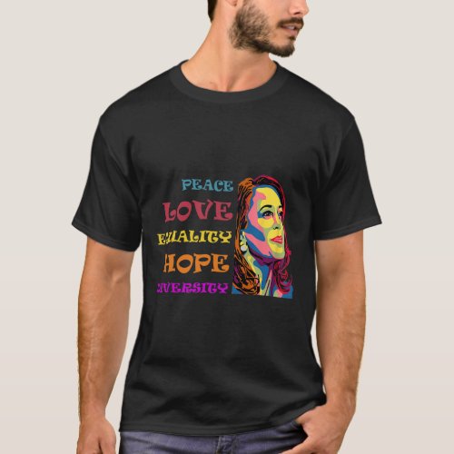 Colorful Peace Love Equality Hope Diversity Vintag T_Shirt