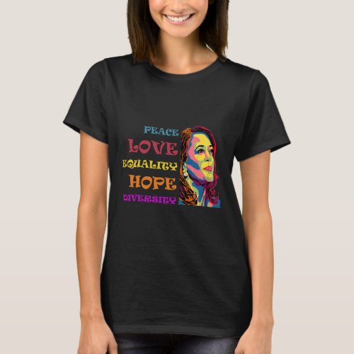 Colorful Peace Love Equality Hope Diversity Vintag T_Shirt