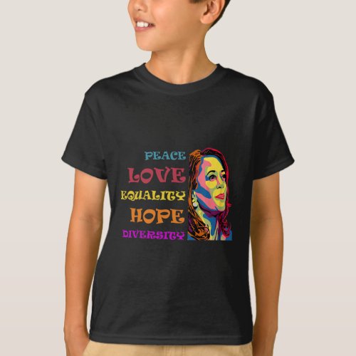 Colorful Peace Love Equality Hope Diversity Vintag T_Shirt