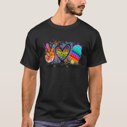 Colorful Peace Love Ice Cream Pop It Fidget Toy T_Shirt