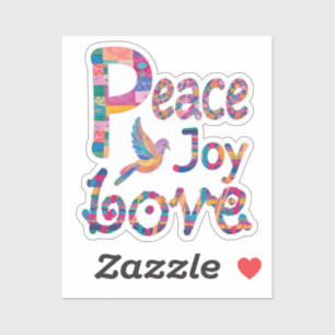 Colorful Peace Love Joy Christmas & Hanukkah Sticker
