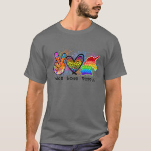 Colorful Peace Love Unicorn Pop It Fidget Toy T-Shirt