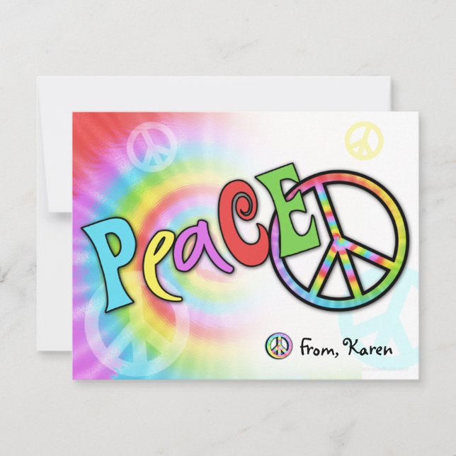 Colorful PEACE Note Card (Front)