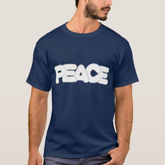 Colorful Peace outline word tshirts (Front)